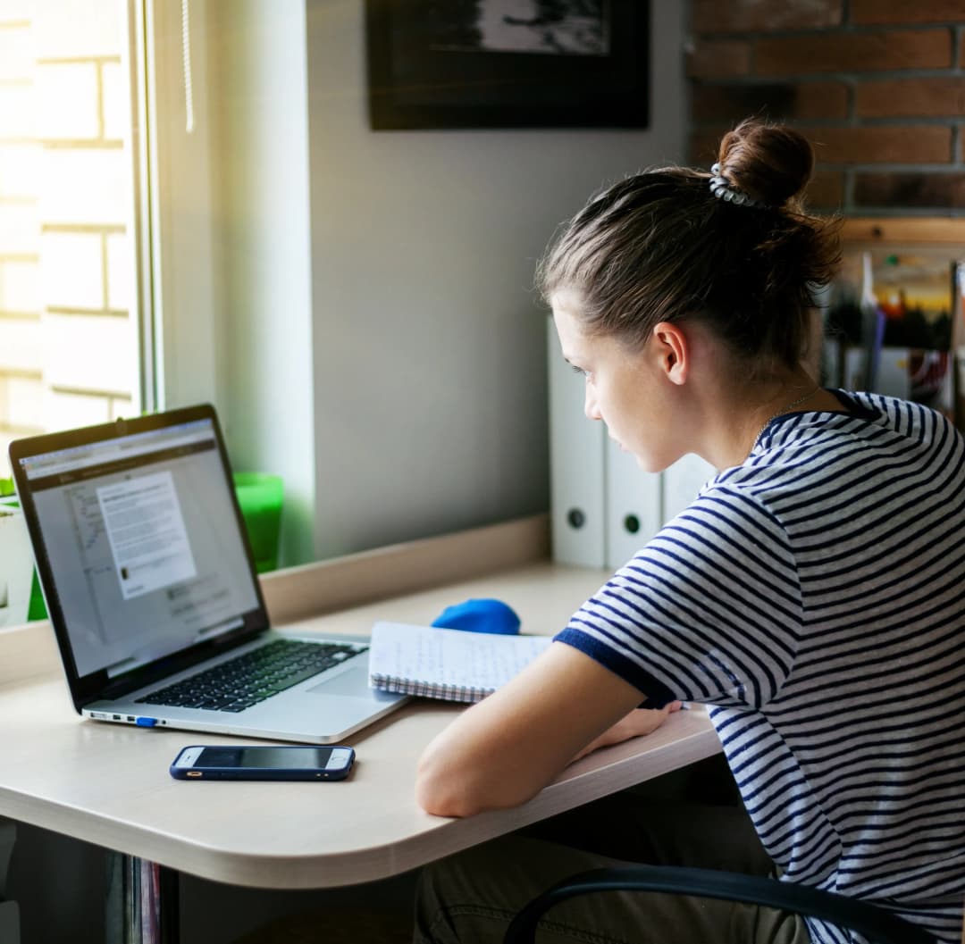 Student studying
